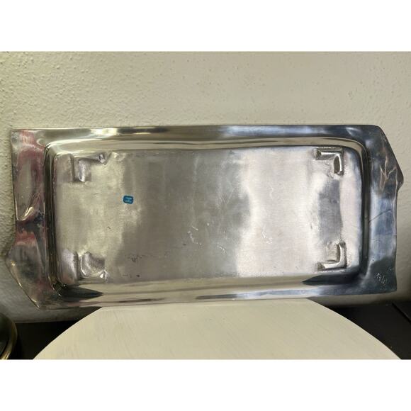 Vintage Golf Theme Pewter Serving Tray Made In Mexico MCM 18.5 X8.5 Inches - Picture 3 of 5